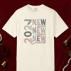 A Year of New Dreams design on a Ivory Comfort Colors 1717 tee, laid flat