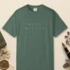 Between Star Rows design on a Blue Spruce Comfort Colors 1717 tee, laid flat