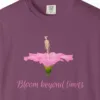 bloom-beyond-limits-tee-berry-chest Close-up of the Bloom Beyond Limits print on a Berry Comfort Colors 1717 tee