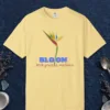 Bloom with Grace design on a Butter Comfort Colors 1717 tee, laid flat