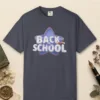 Blue Star School design on a Navy Comfort Colors 1717 tee, laid flat