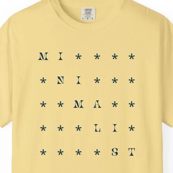Close-up of the Bold Star Stairs print on a Butter Comfort Colors 1717 tee