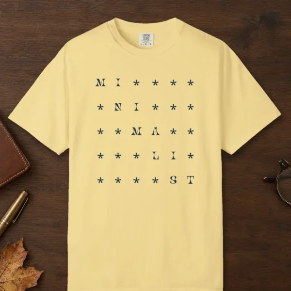 Bold Star Stairs design on a Butter Comfort Colors 1717 tee, laid flat