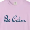 Close-up of the Calm Within print on a Orchid Comfort Colors 1717 tee