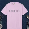 connect-vintage-letter-tee-orchid-front Connect Vintage Letter design on a Orchid Comfort Colors 1717 tee, laid flat