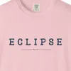 eclipse-inline-tee-blossom-chest Close-up of the Eclipse Inline print on a Blossom Comfort Colors 1717 tee