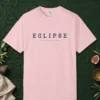 eclipse-inline-tee-blossom-front Eclipse Inline design on a Blossom Comfort Colors 1717 tee, laid flat