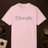 Elevate Serif design on a Blossom Comfort Colors 1717 tee, laid flat