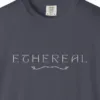 Close-up of the Ethereal Leaf Vine print on a Navy Comfort Colors 1717 tee