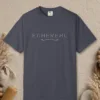 Ethereal Leaf Vine design on a Navy Comfort Colors 1717 tee, laid flat