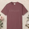 Explore Roman Capitals design on a Brick Comfort Colors 1717 tee, laid flat