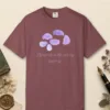 Flourish with Every Sunrise design on a Brick Comfort Colors 1717 tee, laid flat
