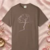 Flowing Line Tree design on a Espresso Comfort Colors 1717 tee, laid flat