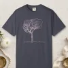 Full Crown Tree design on a Navy Comfort Colors 1717 tee, laid flat