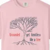 Close-up of the Grounded Yet Limitless print on a Blossom Comfort Colors 1717 tee