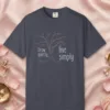 Grow Quietly Live Simply design on a Navy Comfort Colors 1717 tee, laid flat