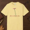 Grow with the Flow design on a Butter Comfort Colors 1717 tee, laid flat