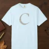 initial-c-tee-chambray-front Initial C design on a Chambray Comfort Colors 1717 tee, laid flat