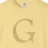 initial-g-tee-butter-chest Close-up of the Initial G print on a Butter Comfort Colors 1717 tee