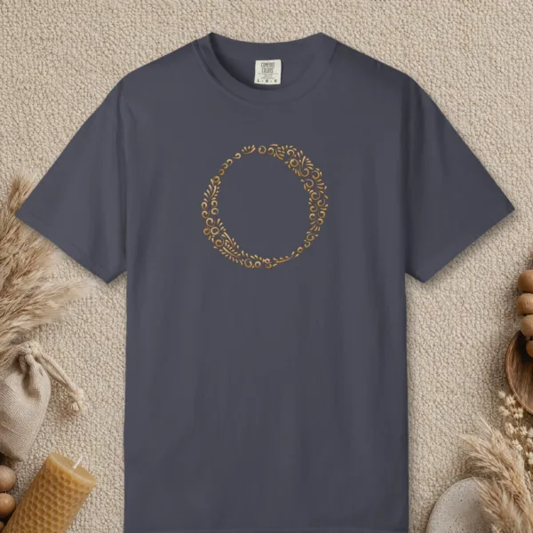 initial-o-tee-navy-front Initial O design on a Navy Comfort Colors 1717 tee, laid flat