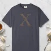 initial-x-tee-navy-front Initial X design on a Navy Comfort Colors 1717 tee, laid flat