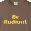 Close-up of the Inner Radiance print on a Espresso Comfort Colors 1717 tee