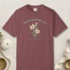 Light Finds the Lily design on a Brick Comfort Colors 1717 tee, laid flat