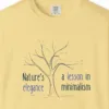 Close-up of the Nature's Elegance print on a Butter Comfort Colors 1717 tee