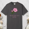 nurture-your-inner-garden-tee-graphite-front Nurture Your Inner Garden design on a Graphite Comfort Colors 1717 tee, laid flat