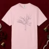 Open Branches design on a Blossom Comfort Colors 1717 tee, laid flat