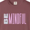 present-moment-tee-brick-chest Close-up of the Present Moment print on a Brick Comfort Colors 1717 tee