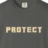 protect-tee-pepper-chest Close-up of the Protect print on a Pepper Comfort Colors 1717 tee