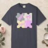 Puzzle Pieces School design on a Navy Comfort Colors 1717 tee, laid flat