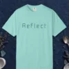 Reflect Square Letter design on a Chalky Mint Comfort Colors 1717 tee, laid flat