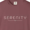 Close-up of the Serenity Diamond Line print on a Brick Comfort Colors 1717 tee