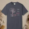 Silent Roots design on a Navy Comfort Colors 1717 tee, laid flat