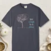 Silent Strength design on a Navy Comfort Colors 1717 tee, laid flat