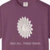 simple-joys-profound-moments-tee-berry-chest Close-up of the Simple Joys Profound Moments print on a Berry Comfort Colors 1717 tee