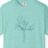 Close-up of the Slender Tree print on a Chalky Mint Comfort Colors 1717 tee