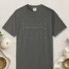 Star Field Line design on a Pepper Comfort Colors 1717 tee, laid flat