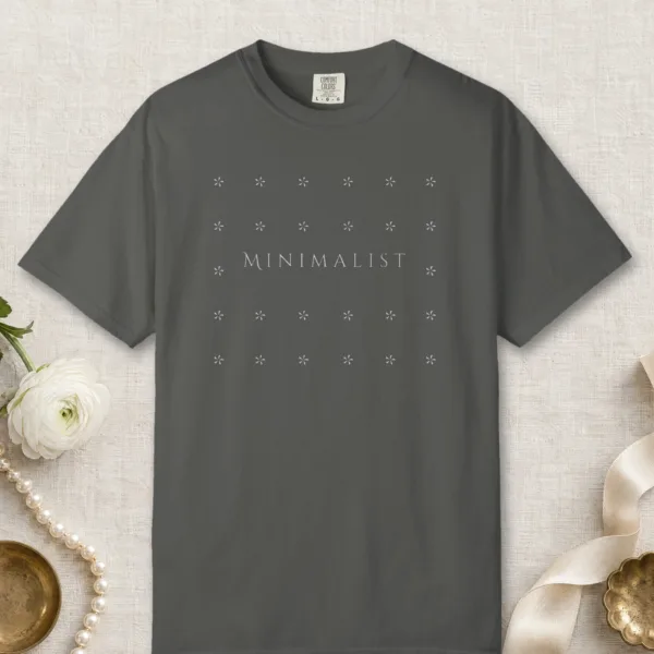 Star Field Line design on a Pepper Comfort Colors 1717 tee, laid flat