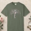 tangled-crown-tree-tee-moss-front Tangled Crown Tree design on a Moss Comfort Colors 1717 tee, laid flat