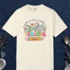 Teacher in Bloom design on a Ivory Comfort Colors 1717 tee, laid flat