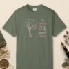 The Simplest Forms design on a Moss Comfort Colors 1717 tee, laid flat