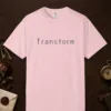 Transform Fine Line design on a Blossom Comfort Colors 1717 tee, laid flat