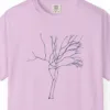 twisting-trunk-tee-orchid-chest Close-up of the Twisting Trunk print on a Orchid Comfort Colors 1717 tee