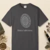 ultimate-sophistication-lace-tee-graphite-front Ultimate Sophistication Lace design on a Graphite Comfort Colors 1717 tee, laid flat