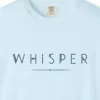 Close-up of the Whisper Soft Line print on a Chambray Comfort Colors 1717 tee