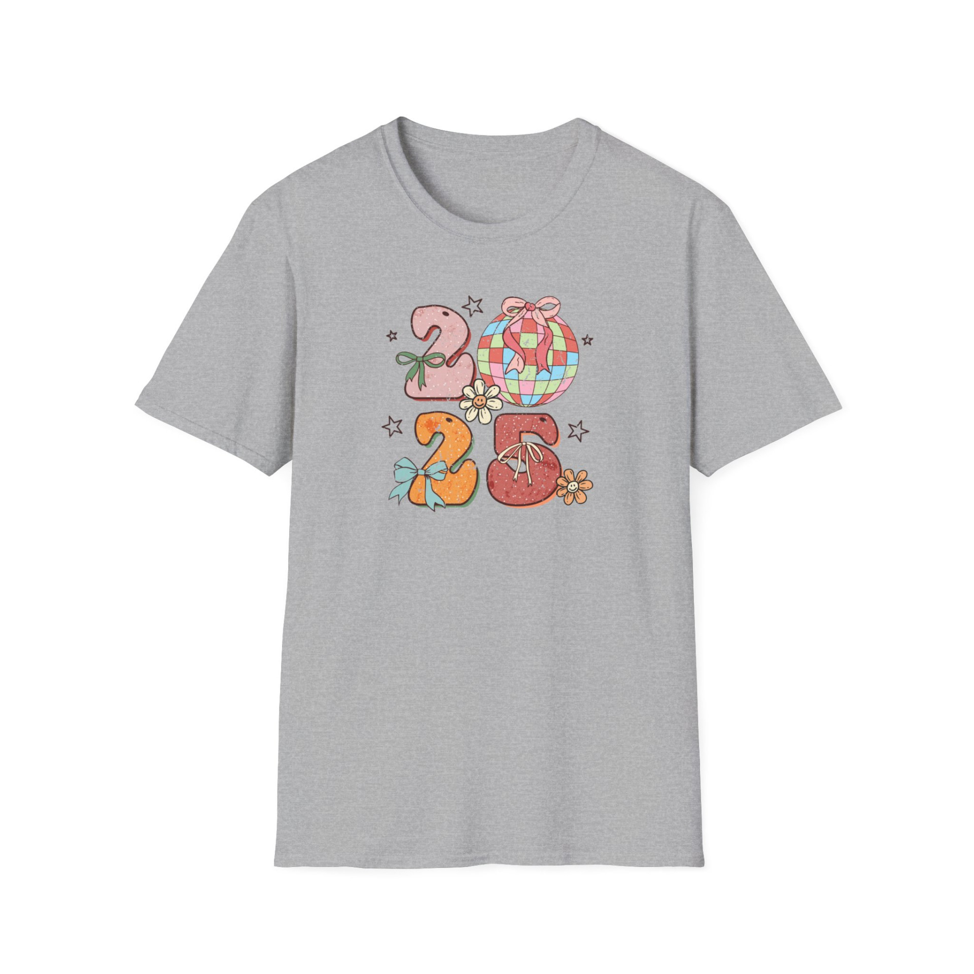 2025 Festive T-Shirt Colorful New Year Celebration Tee Cute Holiday Graphic Shirt Gift Idea - Image 25
