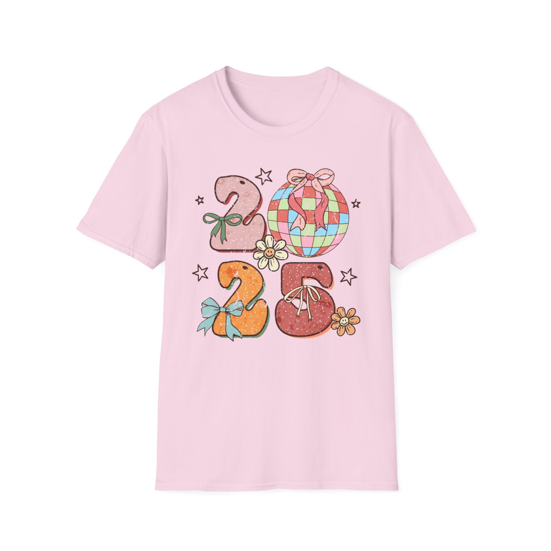 2025 Festive T-Shirt Colorful New Year Celebration Tee Cute Holiday Graphic Shirt Gift Idea - Image 21